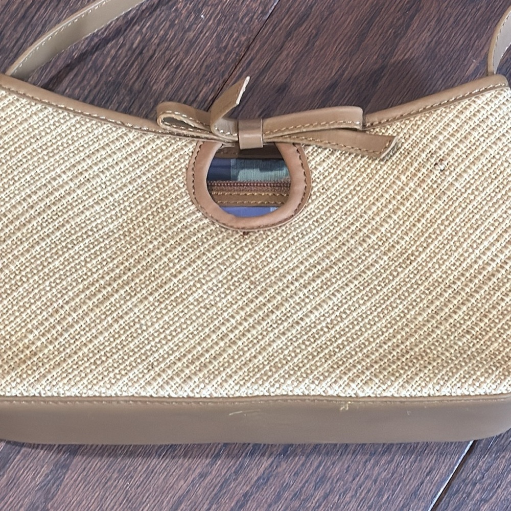 Cole Haan Tan Woven Shoulder Bag - Picture 2 of 8